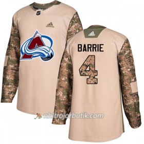 Män Ishockey Colorado Avalanche Tröja Tyson Barrie 4 Adidas 2017-2018 Camo Veterans Day Practice Authentic